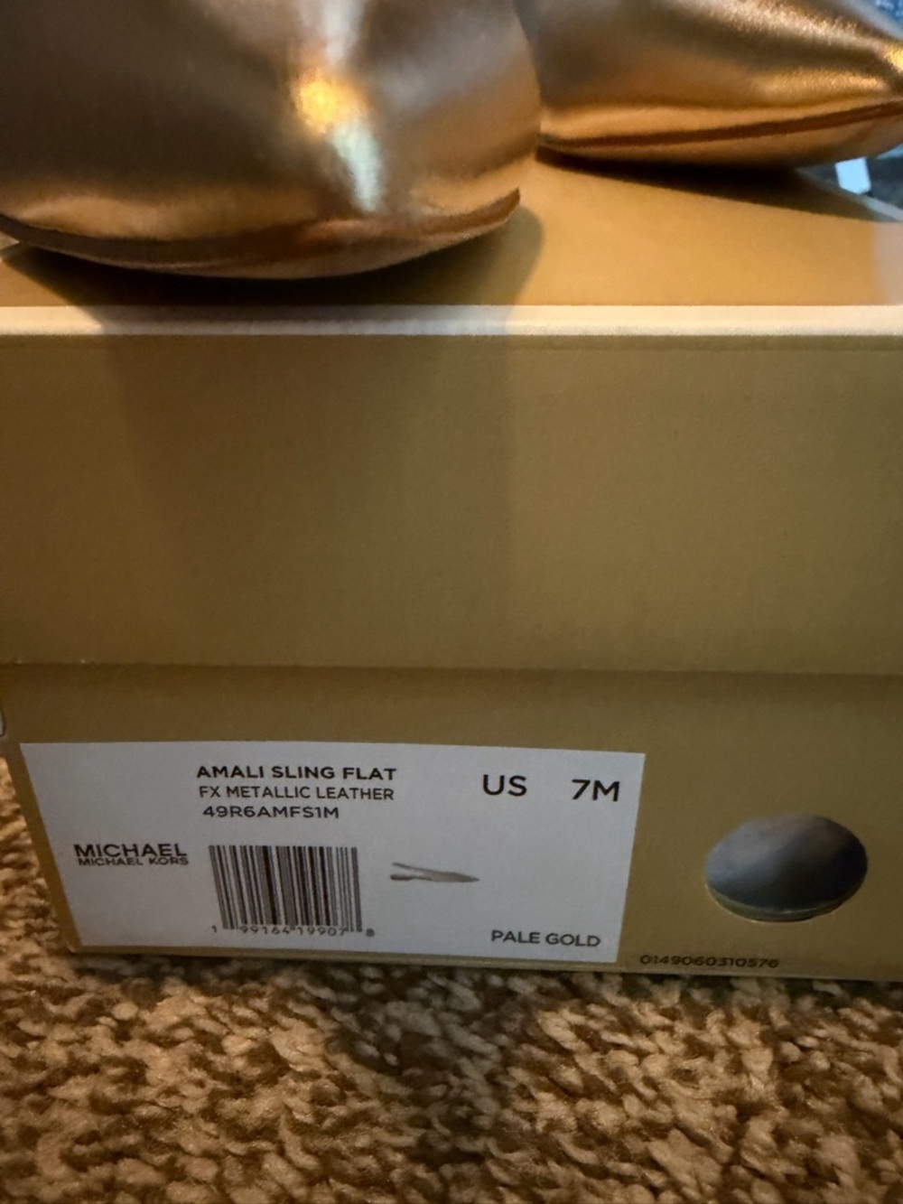 Michael Kors Amali Women’s Metallic Pale Gold Pointed Slingback Flats - Picture 4 of 4